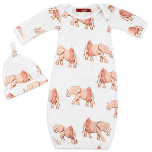 Organic Newborn Gown/Hat Tutu Elephant