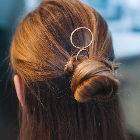 Oval Hair Pin: Brass