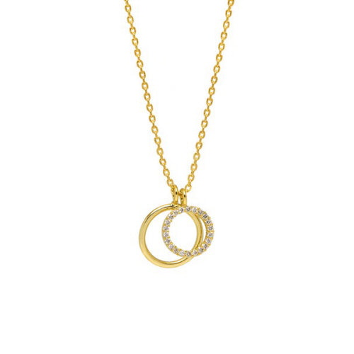 Double Circle Charm Necklace